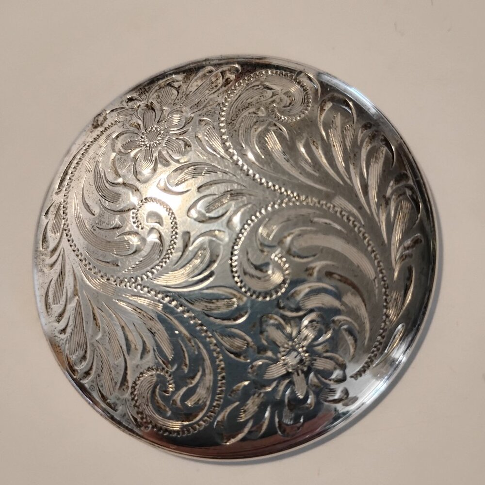 Sterling Silver Embossed Pin Brooch